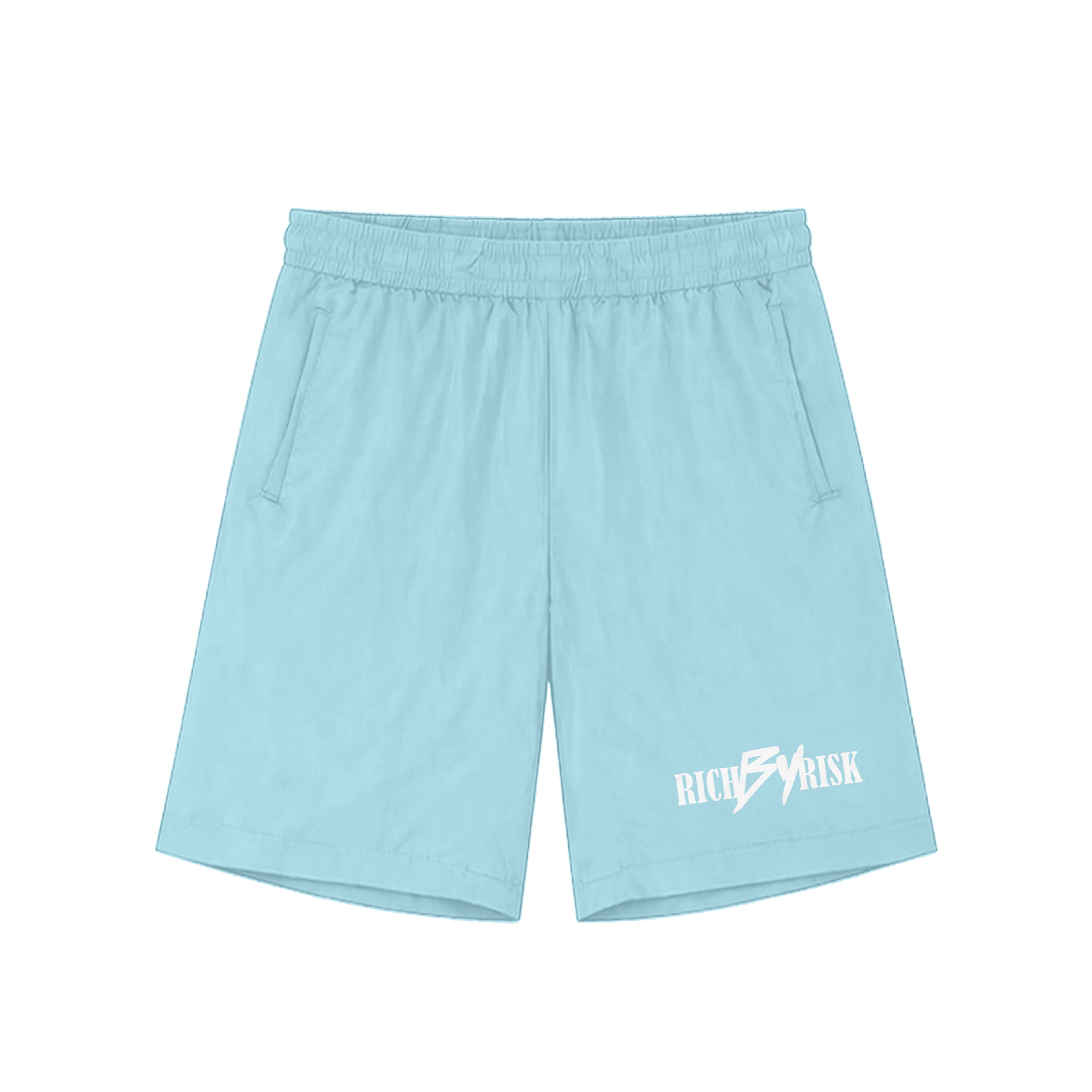 RICH BY RISK ® LIGHT BLUE WINDBREAKER SHORTS