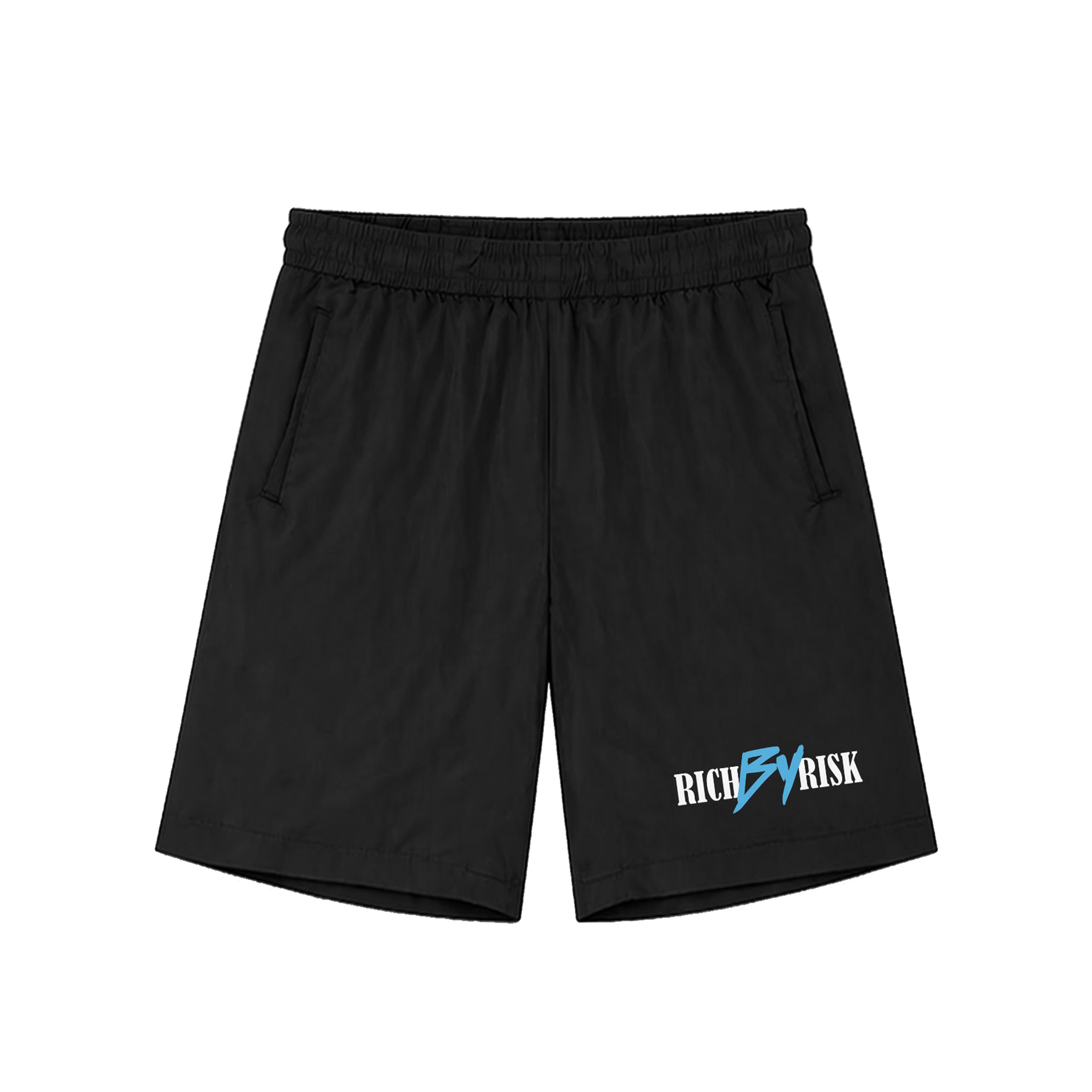 RICH BY RISK ® ORIGINAL BLACK WINDBREAKER SHORTS