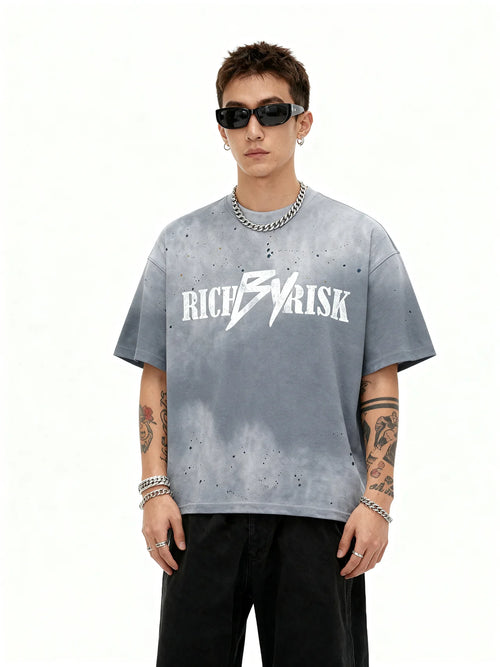 RICH BY RISK SUN-FADED GREY TSHIRT