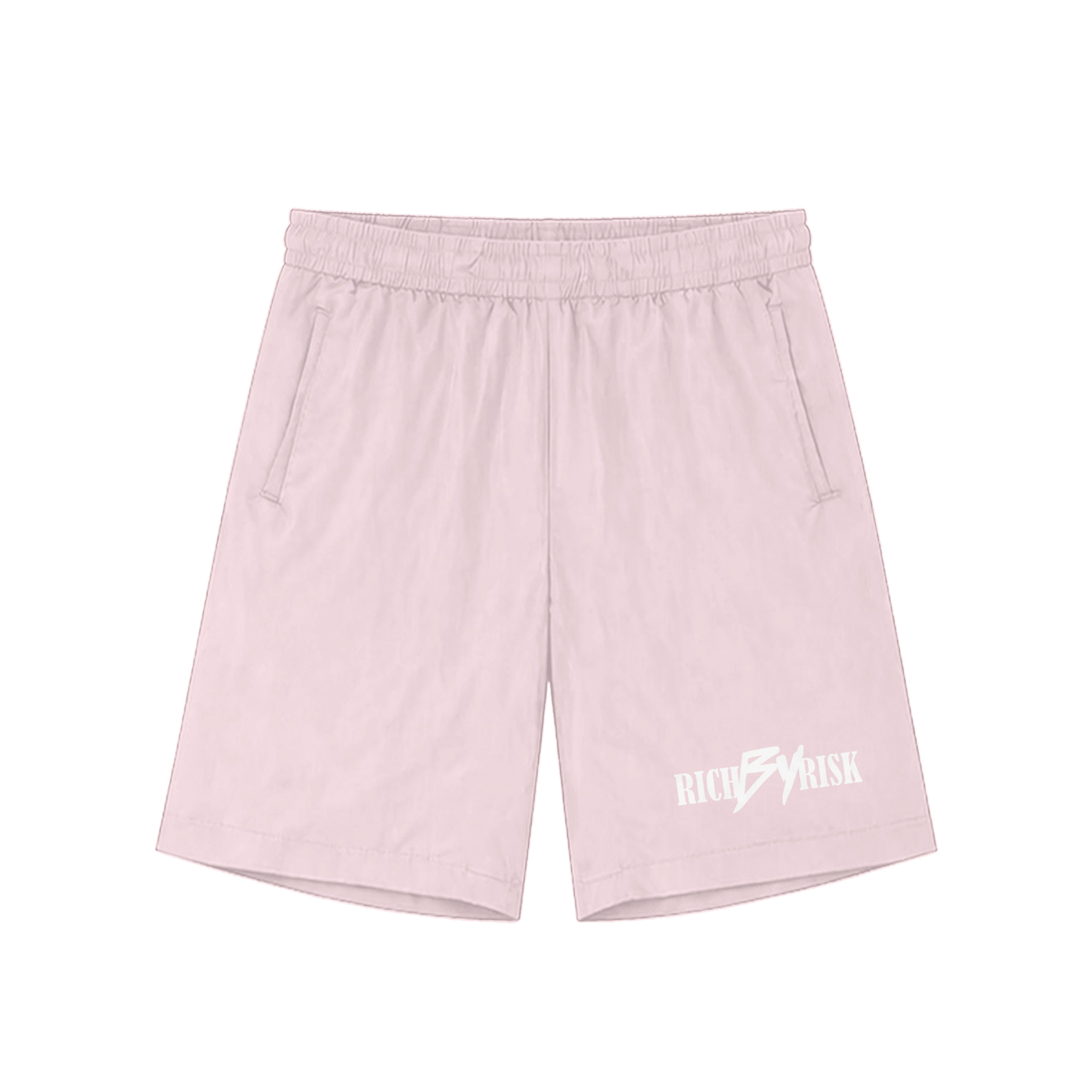 RICH BY RISK ® LIGHT PINK WINDBREAKER SHORTS